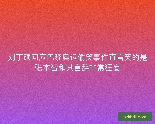 刘丁硕回应巴黎奥运偷笑事件直言笑的是张本智和其言辞非常狂妄